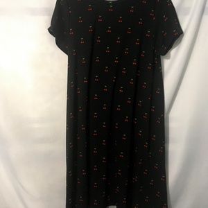Lularoe Carly Black Dress with Red Cherries New Without Tags Size M Medium